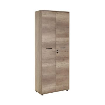Adore Newyork Açık Ceviz Tori 72x187x34 cm GxYxD 5 Raflı Tam Kapaklı Kilitli Kitaplık