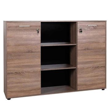 Adore Nkt-563-Ll-2 Newyork Latte Geniş 3 Katlı 2 Kilitli Kapaklı Kitaplık