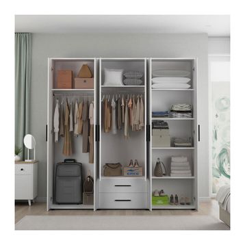 Adore White 6 Kapı 2 Çekmece Beyaz Gardırop