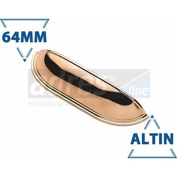 Adresline 4'lü Altın 64 mm Tas Kulp