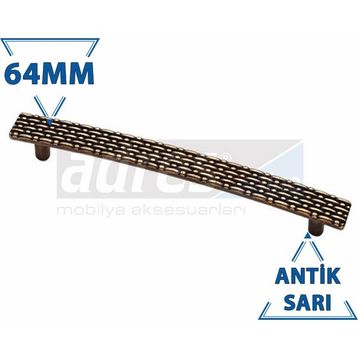 Adresline 4'lü Antik Sarı 64 mm Hasır Kulp