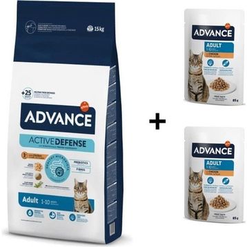 Advance Tavuklu Yetişkin 15 kg Kedi Mama+Advance Tavuklu Yetişkin Kedi Pouch 2x85 gr Yaş Mama