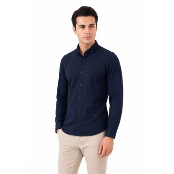 Advante BGL-ST05483 Erkek Spor Slim Fit Uzun Kol Petek Dokulu Gömlek