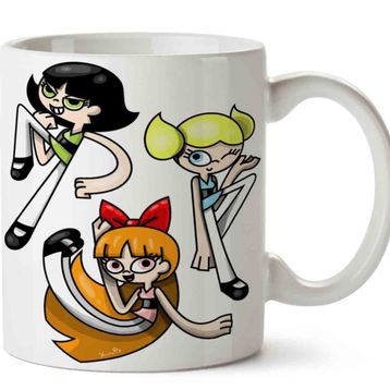 Adventure Powerpuff Cartoon Baskılı Kupa
