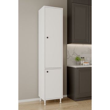 Aeka AE-2028 Soft 2 Kapaklı Çok Amaçlı Dolap 40x180 cm Raflı Dar Yüksek Boy Banyo Çok Bölmeli Depolama Dolabı