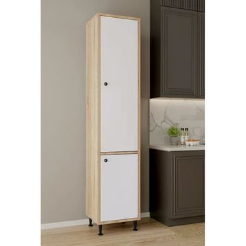 Aeka AE-2028 Soft 2 Kapaklı Çok Amaçlı Dolap 40x180 cm Raflı Dar Yüksek Boy Banyo Çok Bölmeli Depolama Dolabı