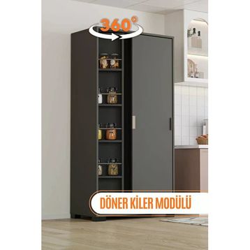 Aeka AE-2073 Luna Antrasit Döner Çok Amaçlı Dolap