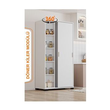 Aeka AE-2073 Luna Beyaz Döner Çok Amaçlı Dolap