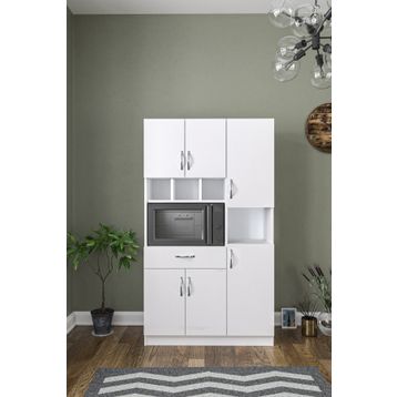 Aeka ANKA3080 Anka Beyaz Çok Amaçlı 6 Kapaklı, 1 Çekmeceli Banyo Dolabı