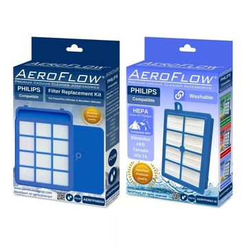 Aeroflow Philips Marathon Ultimate Fc9934/07 Uyumlu 1X Cp0484/01 - 1X Fc8038/01 Yıkanabilir Hepa Filtre Seti