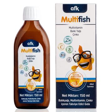 Afk Multifish Omega 3 Multivitamin 150 ml Şurup Balık Yağı