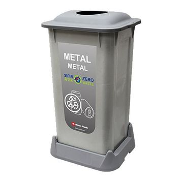 Aform 70 lt Metal Gri Atık Kovası