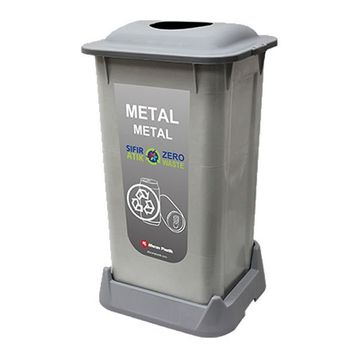 Aform 70 lt Metal Gri Atık Kovası