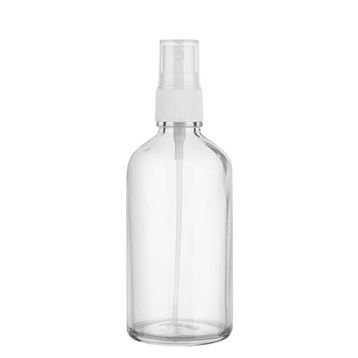 Afracam Şeffaf Kapaklı Beyaz 50 ml Sprey Fısfıs Dezenfektan Kolonya Cam Şişe