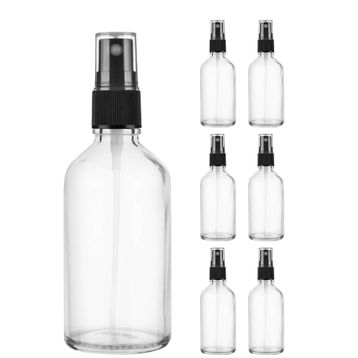 Afracam Şeffaf Kapaklı Siyah 6x50 ml Sprey Fısfıs Dezenfektan Kolonya Şişesi