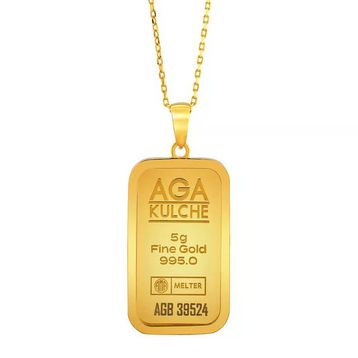 AgaKulche 5 gr Külçe Altın Kolye