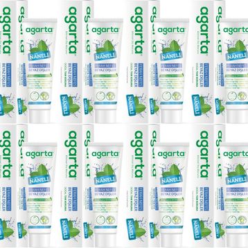Agarta 12x100 ml Doğal Yoğun Naneli Florürsüz Ferah Nefes Diş Macunu