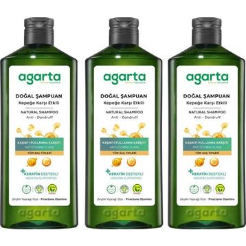 Agarta 3x400 ml Doğal Kepeğe Karşı Etkili Şampuan