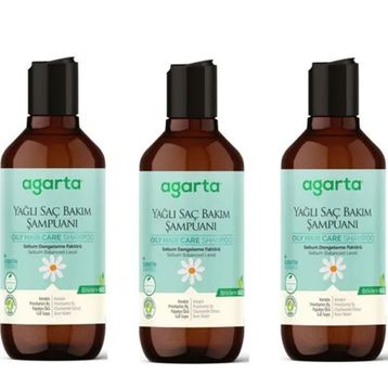 Agarta 3x400 ml Yağlı Saç Bakımı İçin Doğal Şampuan