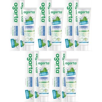 Agarta 5x100 ml Doğal Yoğun Naneli Florürsüz Ferah Nefes Diş Macunu
