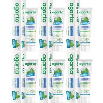 Agarta 6x100 ml Doğal Yoğun Naneli Florürsüz Ferah Nefes Diş Macunu