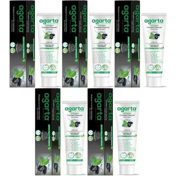 Agarta Doğal Aktif Karbonlu 5x100 ml Diş Macunu