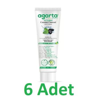 Agarta Doğal Aktif Karbonlu 6x100 ml Diş Macunu
