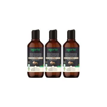 Agarta Doğal Siyah Sarımsak Özlü 3x400 ml Keratin Şampuanı
