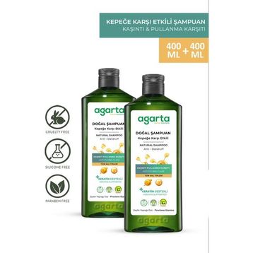 Agarta Kepek Karşı Etkili 2x400 ml Doğal Şampuan