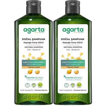 Agarta Kepek Karşı Etkili 2x400 ml Doğal Şampuan