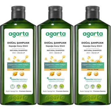 Agarta Kepek Karşı Etkili 3x400 ml Doğal Şampuan