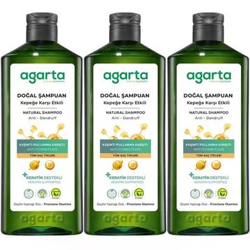 Agarta Kepek Karşı Etkili 3x400 ml Doğal Şampuan