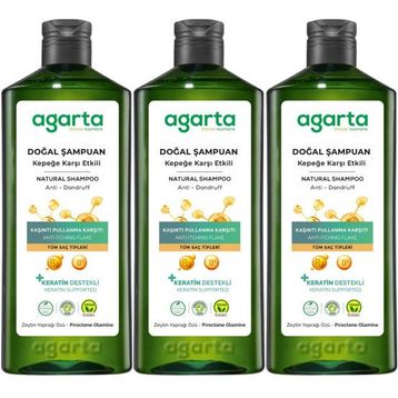 Agarta Kepek Karşı Etkili 3x400 ml Doğal Şampuan