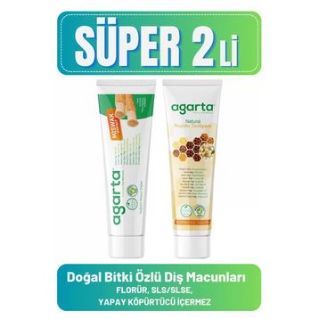 Agarta Misvak 100 ml ve Propolis 100 ml Doğal Diş Macunları