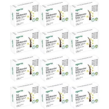 Agarta Saç Dökülmesine Karşı 12x150 gr El Yapımı Doğal Sabun
