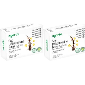 Agarta Saç Dökülmesine Karşı 2x150 gr El Yapımı Doğal Sabun