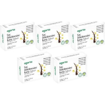 Agarta Saç Dökülmesine Karşı 5x150 gr El Yapımı Doğal Sabun