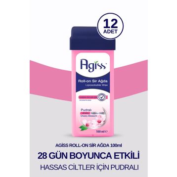 Agiss Roll-On Hassas Ciltler 12x100 ML Pudralı Sir Ağda