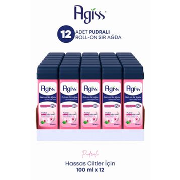 Agiss Roll-On Hassas Ciltler 12x100 ML Pudralı Sir Ağda