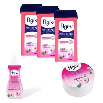 Agiss Roll-On Hassas Ciltler İçin Sir Ağda 100 ml + Bez 10 m + Yağ 5'li Set