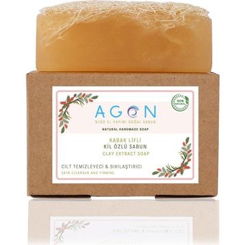 Agon 120 gr El Yapımı Doğal Kabak Lifli Kil Özlü Sabun