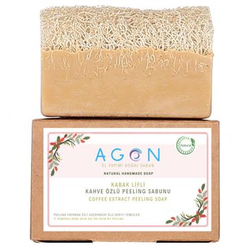 Agon El Yapımı Doğal Kabak Lifli 120 gr Kahve Peeling Sabunu