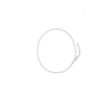Agora Silver 925 Ayar Gümüş Beyaz Taşlı Choker Su Yolu Kolye