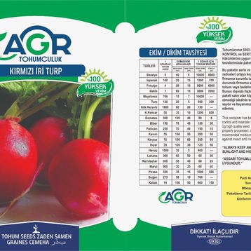 Agr 10 gr Kırmızı İri Turp Tohumu