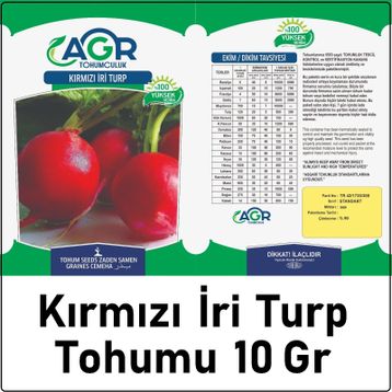Agr 10 gr Kırmızı İri Turp Tohumu