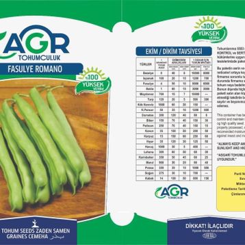 Agr 25 gr Fasülye Romano Tohumu