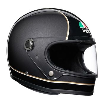 Agv X3000 Multi Super Retro Siyah Gri Kapalı Motosiklet Kaskı