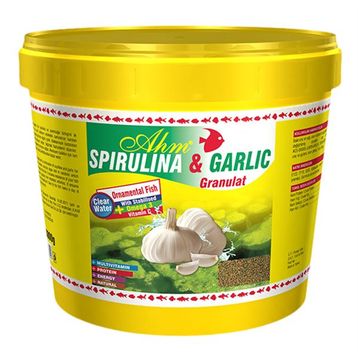 AHM Balık Yemleri Spirulina ve Garlic Granulat 3 kg Kova Sarımsaklı Yem