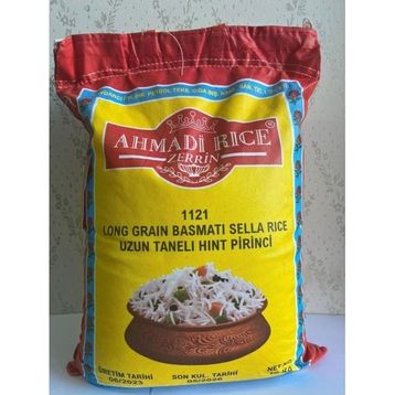 Ahmadi Zerrin Rice 10 kg 1121 Uzun İri Taneli Basmati Hint Sella Pirinci