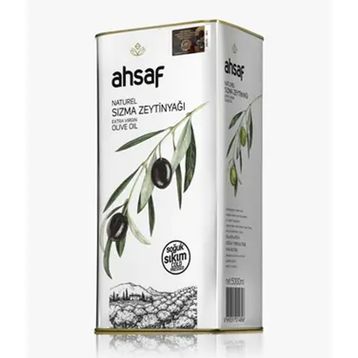 Ahsaf Soğuk Sıkım 5 lt Teneke Natürel Sızma Zeytinyağı (2 adet)